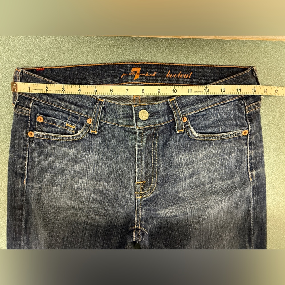 7 For All Mankind Dark Blue Bootcut Straight Leg Jeans Women’s 29 - Picture 6 of 8